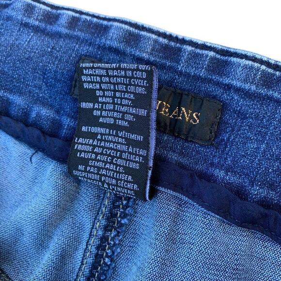 GG Womens Straight Leg Medium Wash Sequin Embroidered Blue Denim Pants Size 22​ - Picture 5 of 11